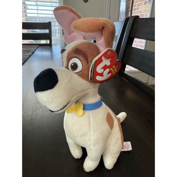 TY Beanie Baby Plush 7" MAX the Jack Russell Terrier (Secret Life of Pets) NWT - Picture 1 of 8
